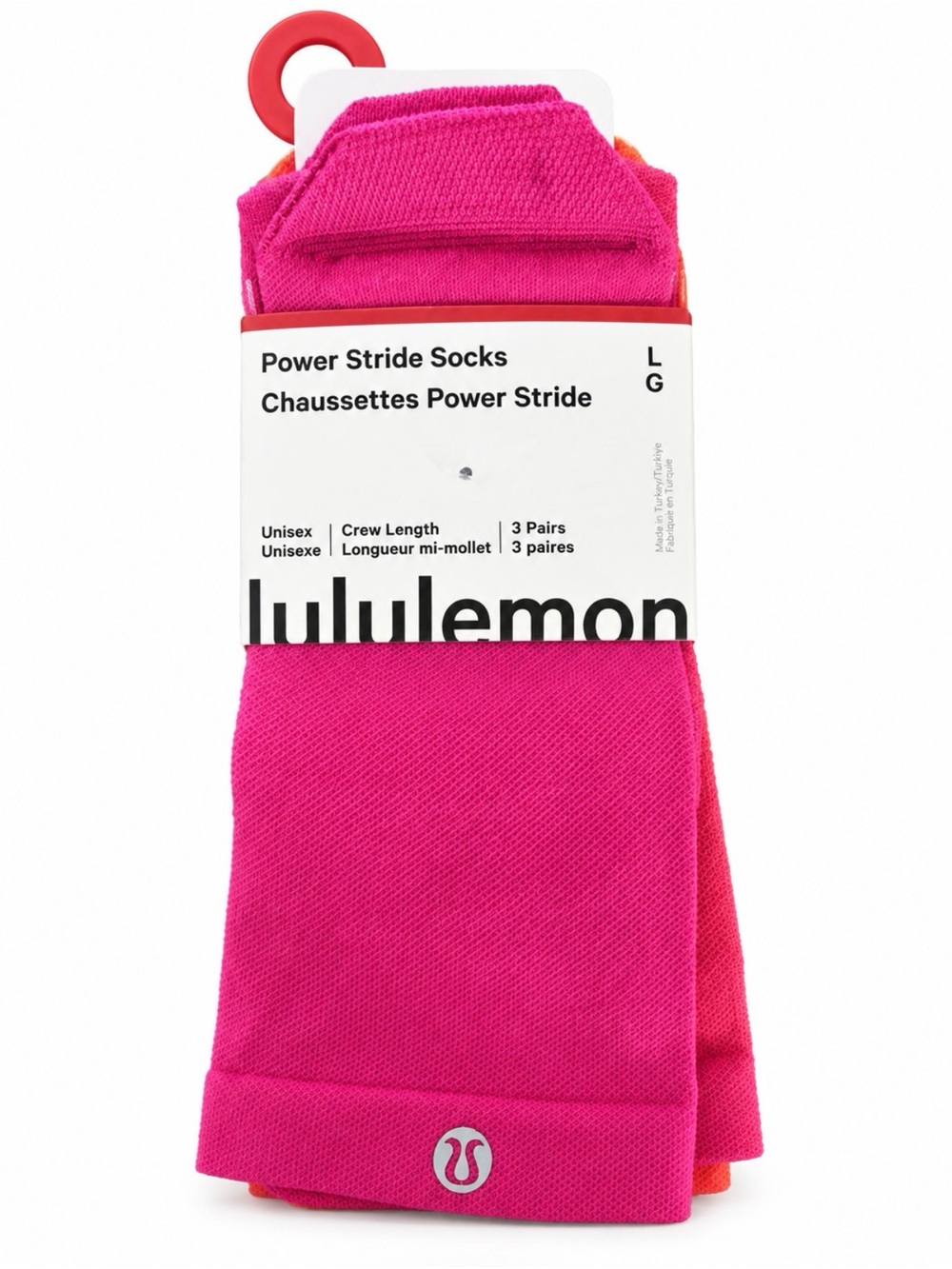 lululemon athletica Power Stride Crew Socks - Hot Pink (3 Pairs)